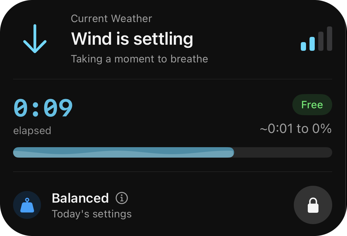 Wind level: Settling